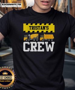 Alt Text: Nice Tristan's Crew Construction Crew T-Shirt featuring a cement mixer and dump truck design for builders.