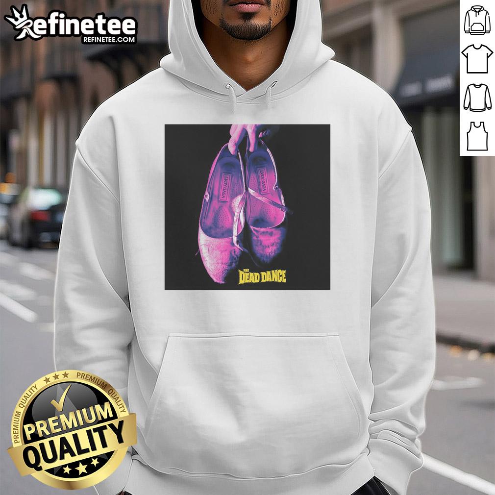 Nice Wednesday Lady Gaga The Dead Dance Hoodie Lady Gaga wearing a stylish 'Nice Wednesday' hoodie featuring a 'The Dead Dance' graphic, perfect for fans.