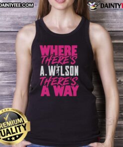 Stylish Nice tank top featuring 'Where There's a Wilson, There's a Way' slogan, perfect for casual summer outfits.
