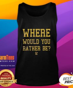 Alt Text: Minnesota State tank top design featuring 'Nice, Where Would You Rather Be?' in vibrant colors.