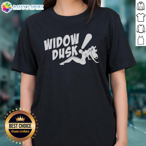 Alt Text: Nice Widow Dusk Bada Bing ladies tee featuring stylish design, perfect for casual wear and fashion enthusiasts.