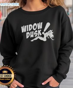 Cozy Nice Widow Dusk Bada Bing Sweatshirt displayed on a mannequin in a stylish urban setting, perfect for casual wear.