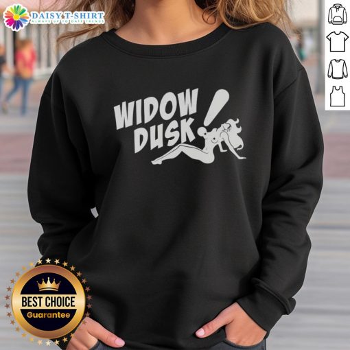 Cozy Nice Widow Dusk Bada Bing Sweatshirt displayed on a mannequin in a stylish urban setting, perfect for casual wear.