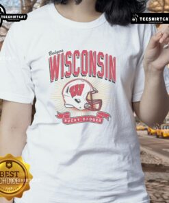 Nice Wisconsin Badgers Prime Play Ladies Tee in red with team logo, perfect for game day and showing team spirit.