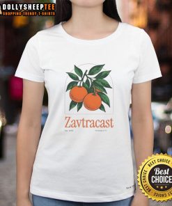 Nice Zavtracast Mandarin Summer Est 2015 ladies tee featuring a vibrant design perfect for warm weather fashion.