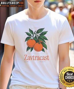 Nice Zavtracast Mandarin Summer Est 2015 T-Shirt featuring vibrant colors and stylish design for summer wear.