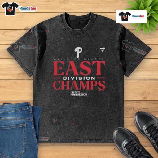 2025 MLB Postseason Philadelphia Phillies NL East Division Champions washed t-shirt showcasing team pride and victory.