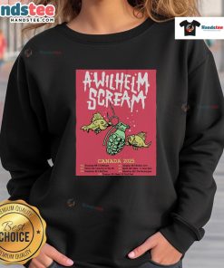 Official A Wilhelm Scream 2025 Canada Tour Poster Sweatshirt featuring vibrant tour graphics and date details.