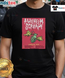 Official A Wilhelm Scream 2025 Canada Tour Poster T-Shirt featuring vibrant graphic design and tour dates for fans.