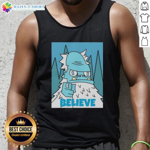 Official Abominable Snowman Believe Tank Top featuring a stylish design perfect for winter adventures and casual wear.