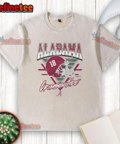 Vintage washed Official Alabama Crimson Tide triangle t-shirt showcasing team spirit and classic style.