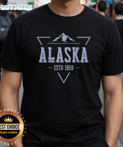 Official Alaska Est 1959 T-shirt featuring a bold design celebrating Alaska's statehood and heritage.