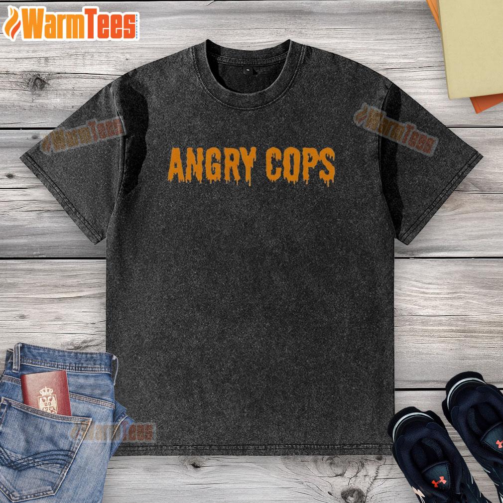 Official Angry Cops Halloween Washed T Shirt