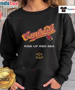 Official Arizona Cardinals Born x Raised Rise Up Red Sea Sweatshirt showcasing team spirit and style for fans.