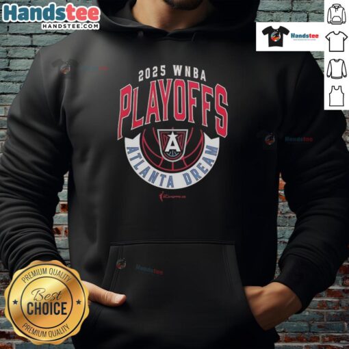 Official Atlanta Dream 2025 WNBA Playoffs basketball hoodie featuring team logo and vibrant colors for fans.