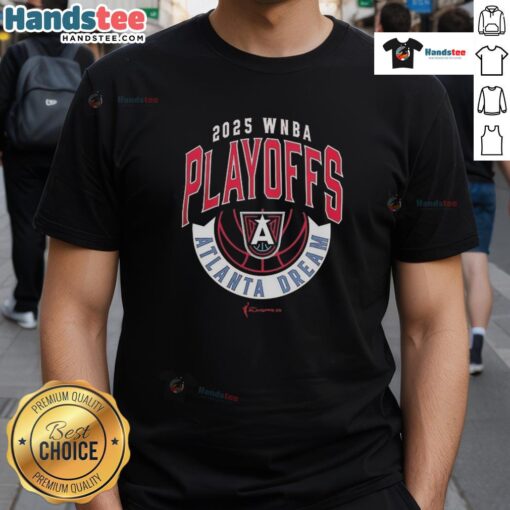 Official Atlanta Dream 2025 WNBA Playoffs Basketball T-Shirt featuring team logo and vibrant design for fans.