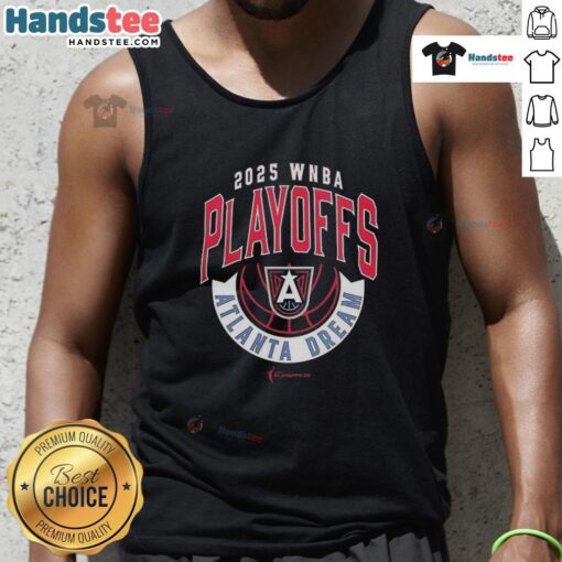 Official Atlanta Dream 2025 WNBA Playoffs basketball tank top featuring team logo and vibrant design for fans.