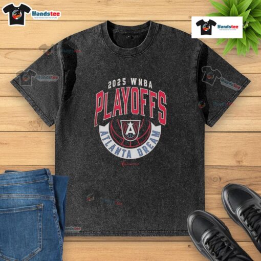 Official Atlanta Dream 2025 WNBA Playoffs Basketball washed t-shirt featuring team logo and vibrant colors.