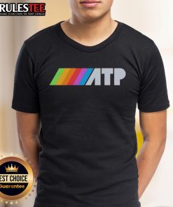 Official ATP Rainbow Logo T-Shirt featuring a vibrant multicolored design, perfect for tennis fans and enthusiasts.
