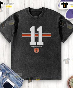 Official Auburn Tigers Football Jackson Arnold Stripe Washed T-Shirt featuring team colors and logo.