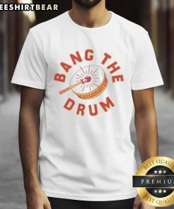Official Bang The Drum T-Shirt featuring vibrant graphics and a comfortable fit for music lovers and fans.