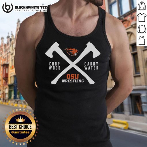 Official Beaver Head and OSU Wrestling logos on a stylish tank top, perfect for fans and athletes alike.