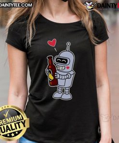 Official Bender Loves Beer True Love Ladies Tee featuring a fun graphic of Bender with a beer, perfect for fans and casual wear.