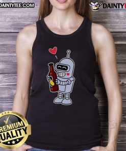 Official Bender Loves Beer True Love Tank Top featuring a vibrant design celebrating Bender's love for beer.