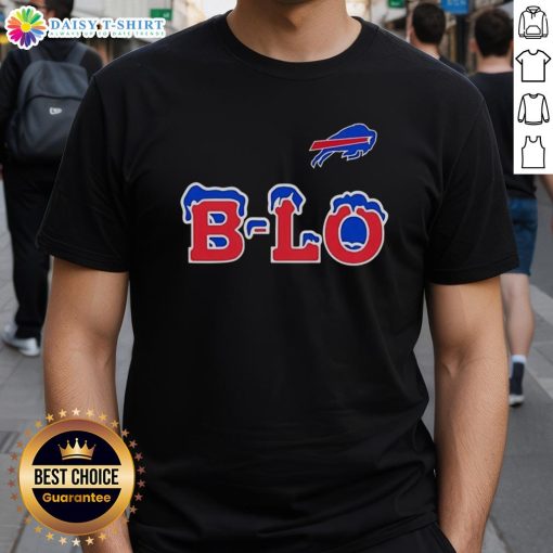 Alt Text: Official Buffalo Bills B-Lo Logo T-Shirt featuring the iconic buffalo logo on a stylish blue background.
