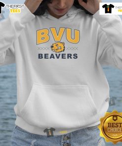 Official BVU Beaver Trax Hoodie in navy blue, featuring the BVU logo, perfect for campus wear and school spirit.