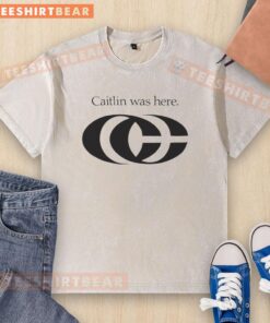Official Caitlin Was Here Big Logo 2025 washed t-shirt in soft fabric, showcasing trendy design and casual style.