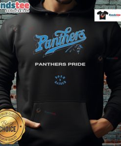 Official Carolina Panthers Born x Raised Panthers Pride Hoodie showcasing team colors and logo, perfect for fans.
