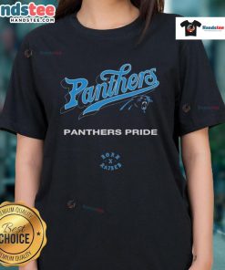 Official Carolina Panthers Born x Raised Panthers Pride Ladies Tee showcasing team spirit and stylish design for fans.