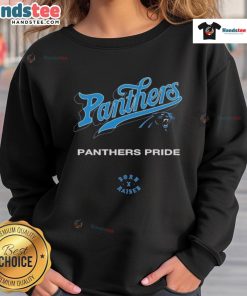 Official Carolina Panthers Born x Raised Panthers Pride Sweatshirt featuring team logo and vibrant colors.