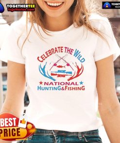 Alt Text: Official Celebrate the Wild National Hunting and Fishing Ladies Tee featuring a vibrant design for outdoor enthusiasts.