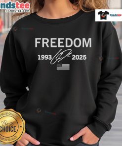 Alt Text: Official Charlie Kirk Freedom Signature Memorial Tribute Sweatshirt featuring unique design and vibrant colors.