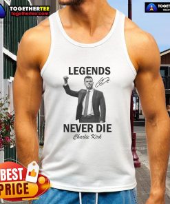 Official Charlie Kirk Legends Never Die signature tribute tank top featuring bold graphics and a stylish design.