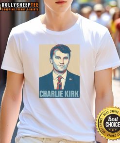 Official Charlie Kirk Poster T-Shirt featuring a bold design and vibrant colors showcasing Charlie Kirk's iconic image.