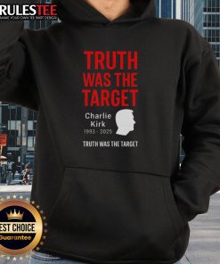 Official Charlie Kirk Was The Target 1993-2025 Memorial Hoodie featuring a commemorative design and vibrant colors.