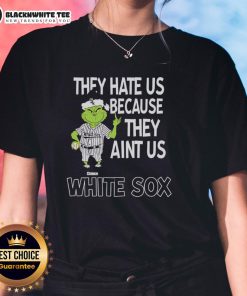 Official Chicago White Sox Grinch Christmas ladies tee featuring 'They Hate Us Ain't Us' design for fans.
