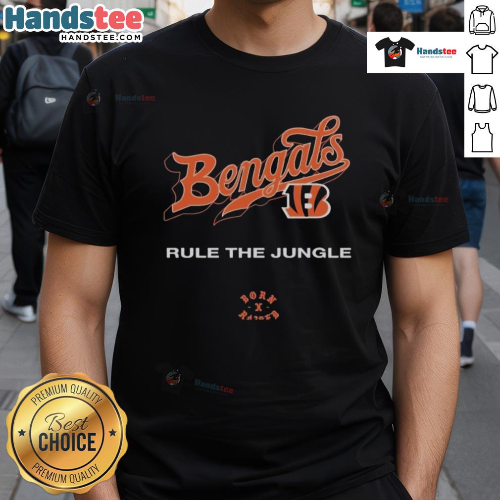 Official Cincinnati Bengals Born X Raised Rule The Jungle T Shirt Official Cincinnati Bengals Born X Raised Rule The Jungle T-Shirt featuring bold graphics and team colors for fans.