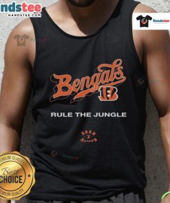 Official Cincinnati Bengals Born x Raised Rule The Jungle Tank Top showcasing team spirit and style for fans.