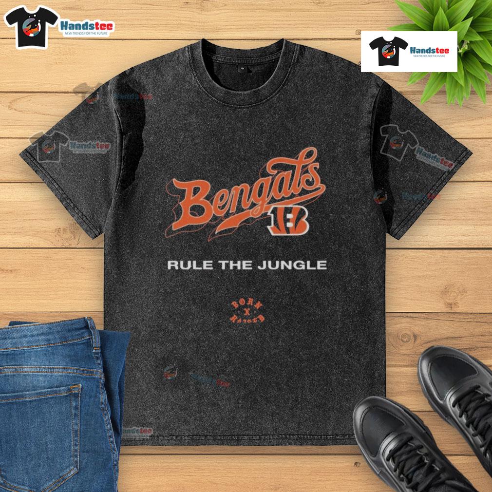 Official Cincinnati Bengals Born X Raised Rule The Jungle Washed T Shirt Official Cincinnati Bengals Born x Raised Rule The Jungle Washed T-Shirt showcasing team pride and stylish design.