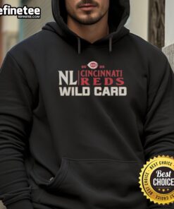 Official Cincinnati Reds 2025 National League Wild Card baseball hoodie featuring team logo and vibrant colors.