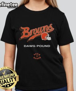Official Cleveland Browns Born x Raised Dawg Pound Ladies Tee showcasing team spirit and style for female fans.