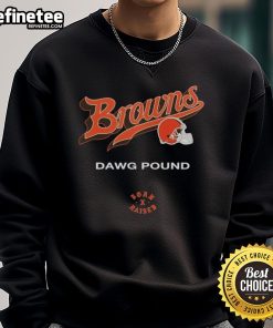 Official Cleveland Browns Born x Raised Dawg Pound Sweatshirt featuring team colors and logo, perfect for fans.