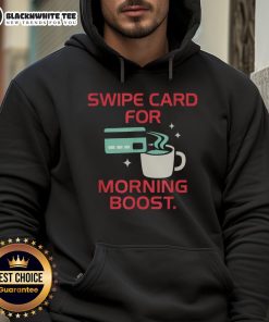 Official Coffee Swipe Card design on a cozy hoodie for caffeine lovers, perfect for a morning boost.
