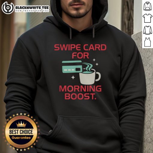 Official Coffee Swipe Card design on a cozy hoodie for caffeine lovers, perfect for a morning boost.