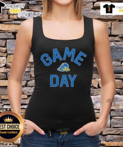 Official Delaware Blue Hens game day logo on a college tank top, perfect for fans and spirited gatherings.