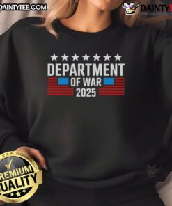 Official Department of War Est 2025 USA Sweatshirt featuring a bold design and comfortable fit for military enthusiasts.